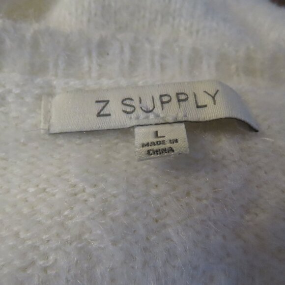 Z SUPPLY Alexa Eyelash Sweater in Vanilla Ice Neutral Lounge Soft - Size L - Picture 14 of 15